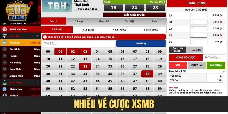 Nhiều vé cược XSMB